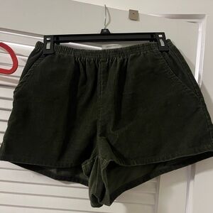 Dark green corduroy shorts, size small